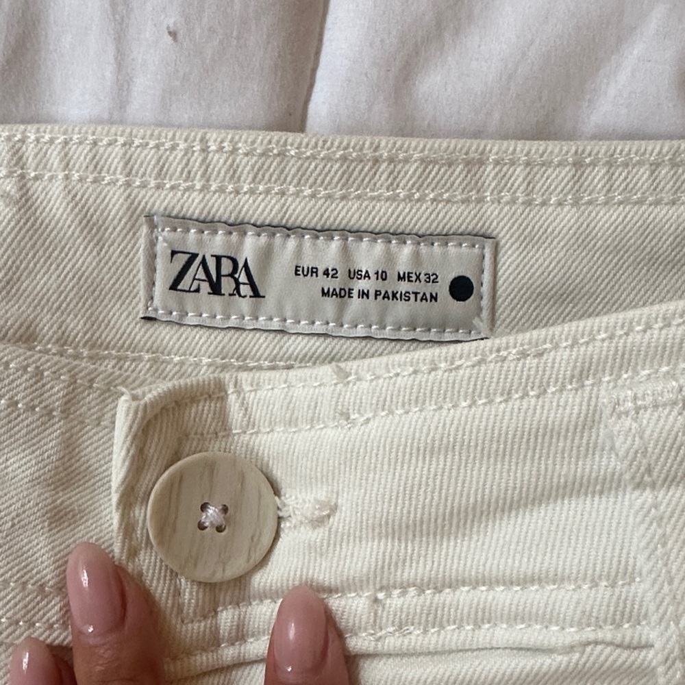 ZARA Marine Straight Pants in White